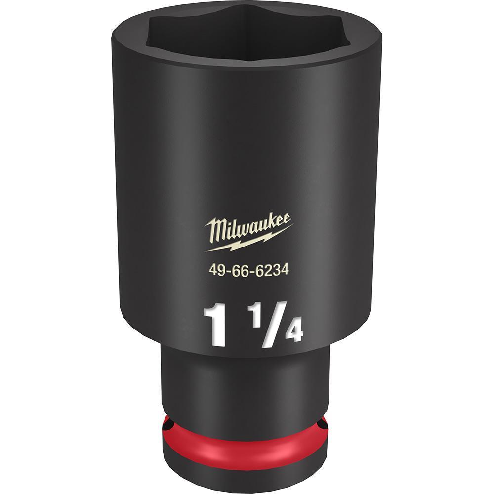 Milwaukee® SHOCKWAVE™ Impact Duty™ 49-66-6234 Socket, 1/2 in Hex Drive, 1-1/4 in Deep Socket, 6 Points