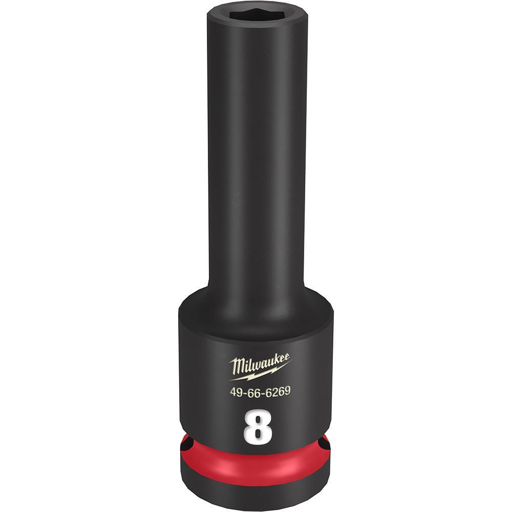 Milwaukee® SHOCKWAVE™ Impact Duty™ 49-66-6269 Socket, 1/2 in Hex Drive, 8 mm Deep Socket, 6 Points