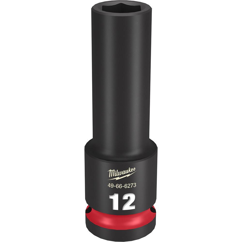Milwaukee® SHOCKWAVE™ Impact Duty™ 49-66-6273 Socket, 1/2 in Hex Drive, 12 mm Deep Socket, 6 Points