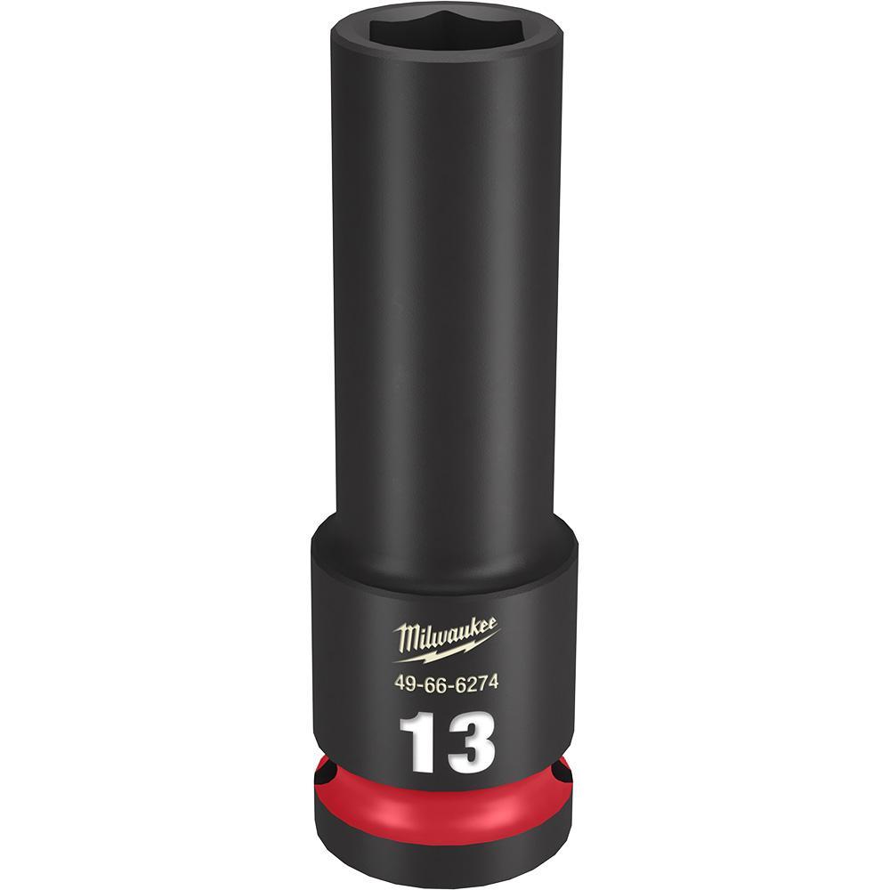 Milwaukee® SHOCKWAVE™ Impact Duty™ 49-66-6274 Socket, 1/2 in Hex Drive, 13 mm Deep Socket, 6 Points