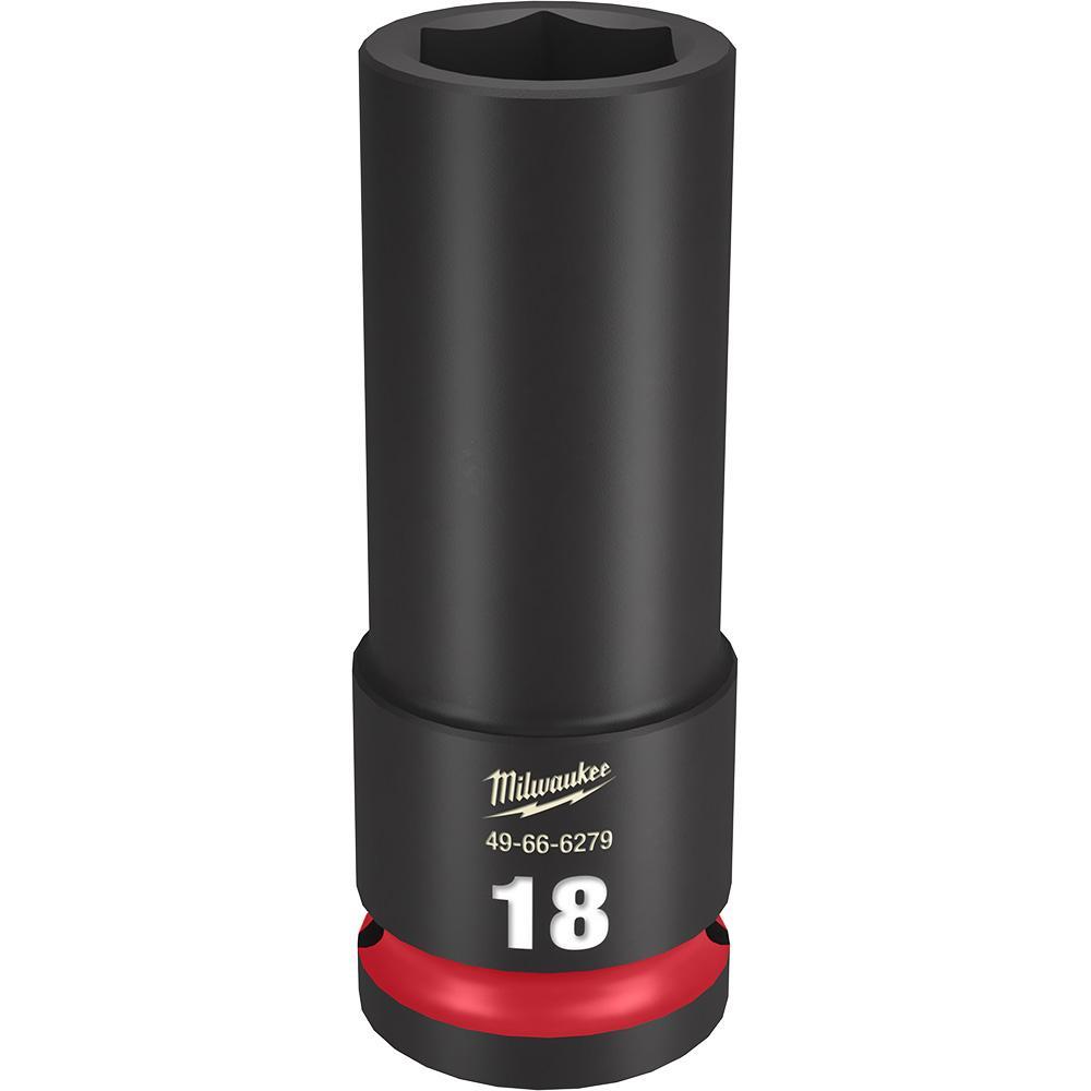 Milwaukee® SHOCKWAVE™ Impact Duty™ 49-66-6279 Socket, 1/2 in Hex Drive, 18 mm Deep Socket, 6 Points