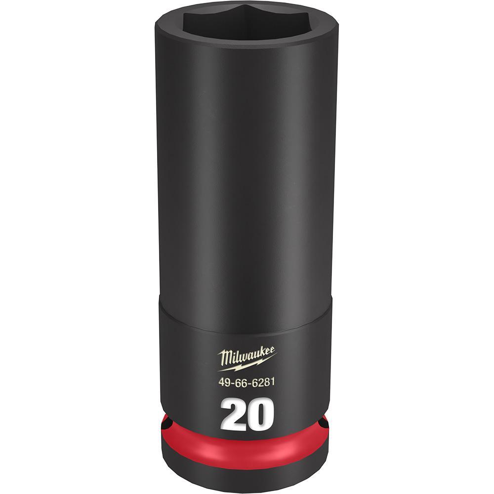 Milwaukee® SHOCKWAVE™ Impact Duty™ 49-66-6281 Socket, 1/2 in Hex Drive, 20 mm Deep Socket, 6 Points