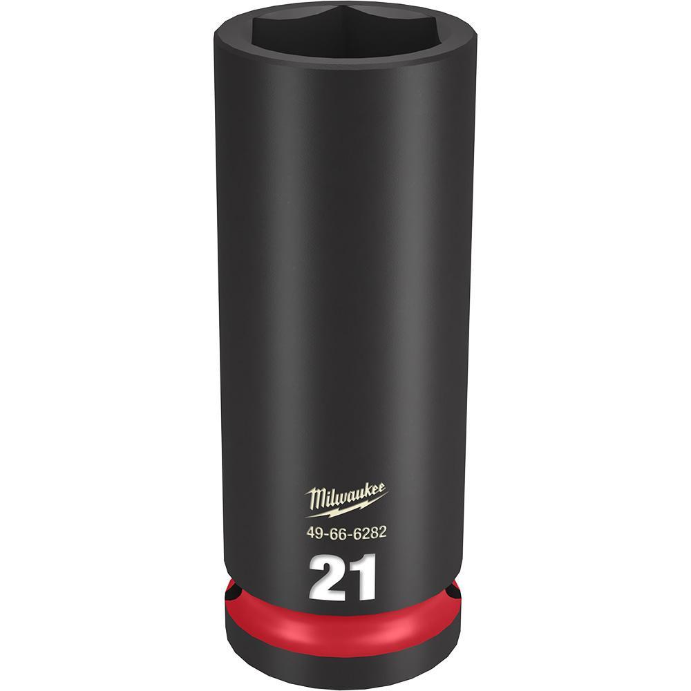 Milwaukee® SHOCKWAVE™ Impact Duty™ 49-66-6282 Socket, 1/2 in Hex Drive, 21 mm Deep Socket, 6 Points