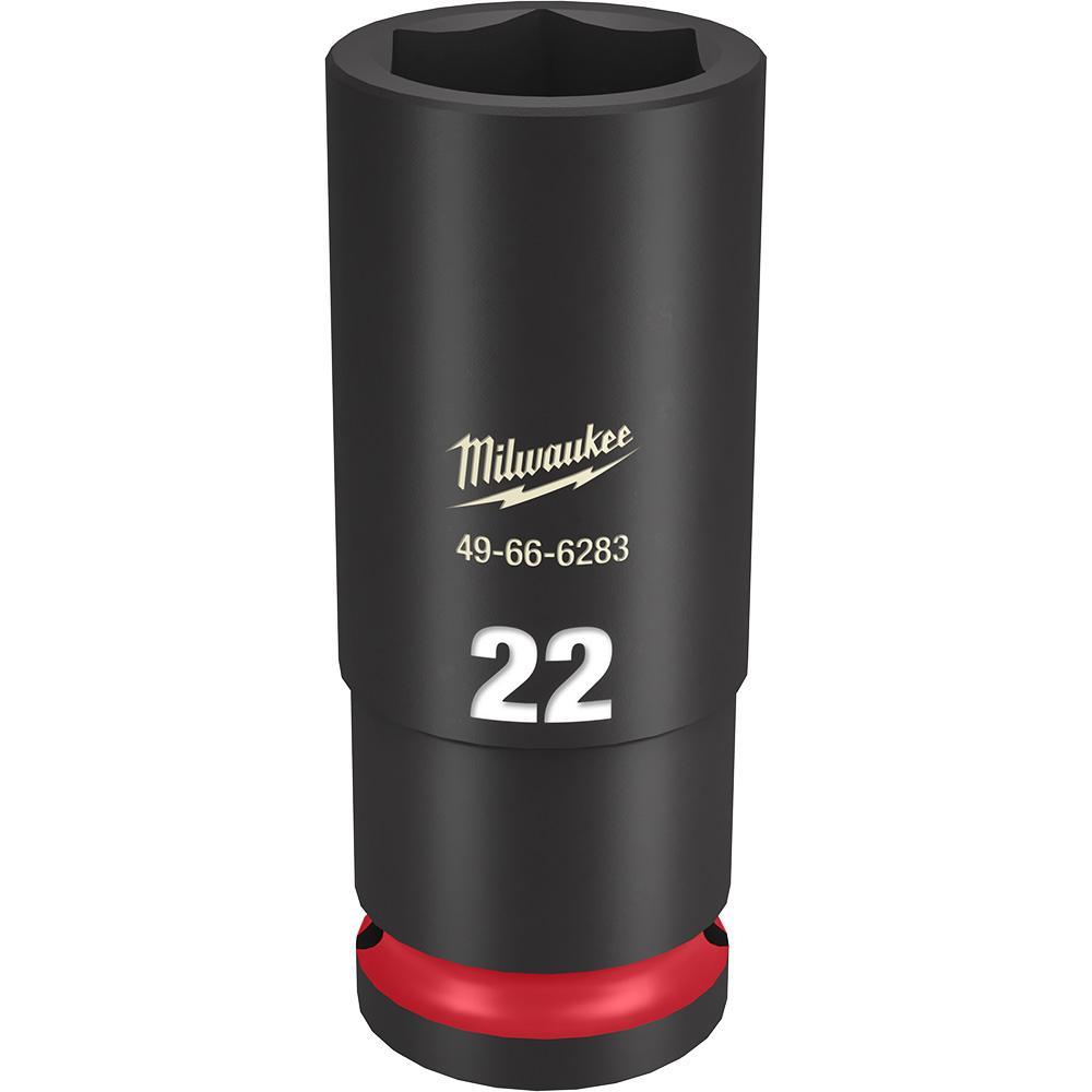 Milwaukee® SHOCKWAVE™ Impact Duty™ 49-66-6283 Socket, 1/2 in Hex Drive, 22 mm Deep Socket, 6 Points