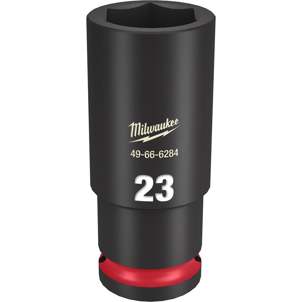 Milwaukee® SHOCKWAVE™ Impact Duty™ 49-66-6284 Socket, 1/2 in Hex Drive, 23 mm Deep Socket, 6 Points