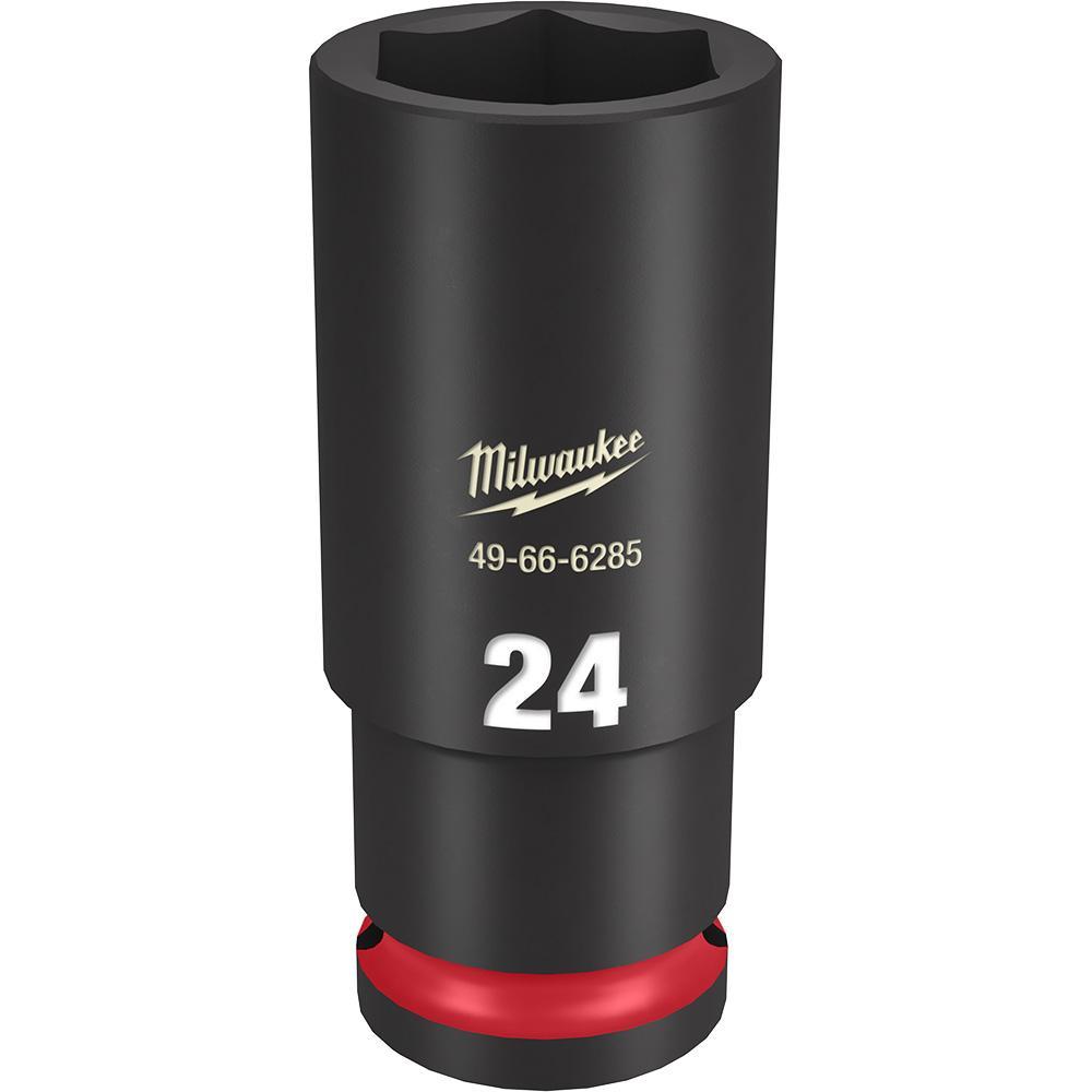 Milwaukee® SHOCKWAVE™ Impact Duty™ 49-66-6285 Socket, 1/2 in Hex Drive, 24 mm Deep Socket, 6 Points