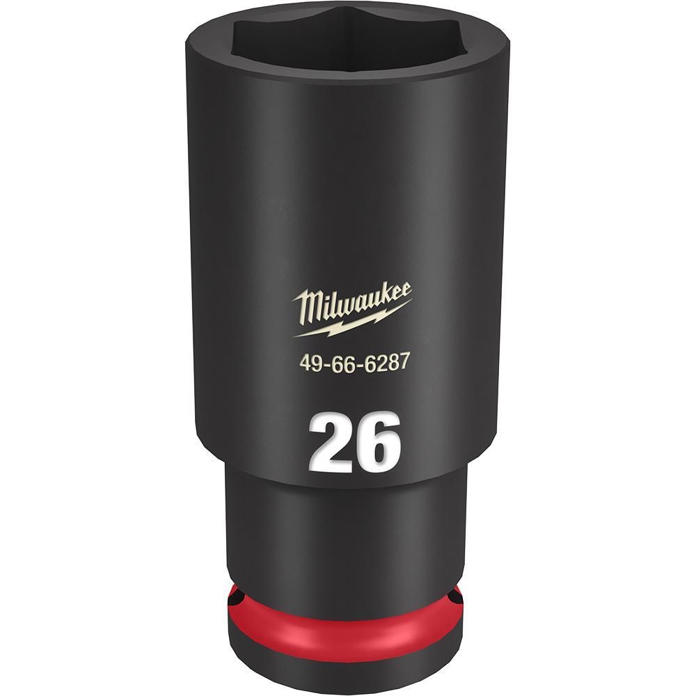 Milwaukee® SHOCKWAVE™ Impact Duty™ 49-66-6287 Socket, 1/2 in Hex Drive, 26 mm Deep Socket, 6 Points