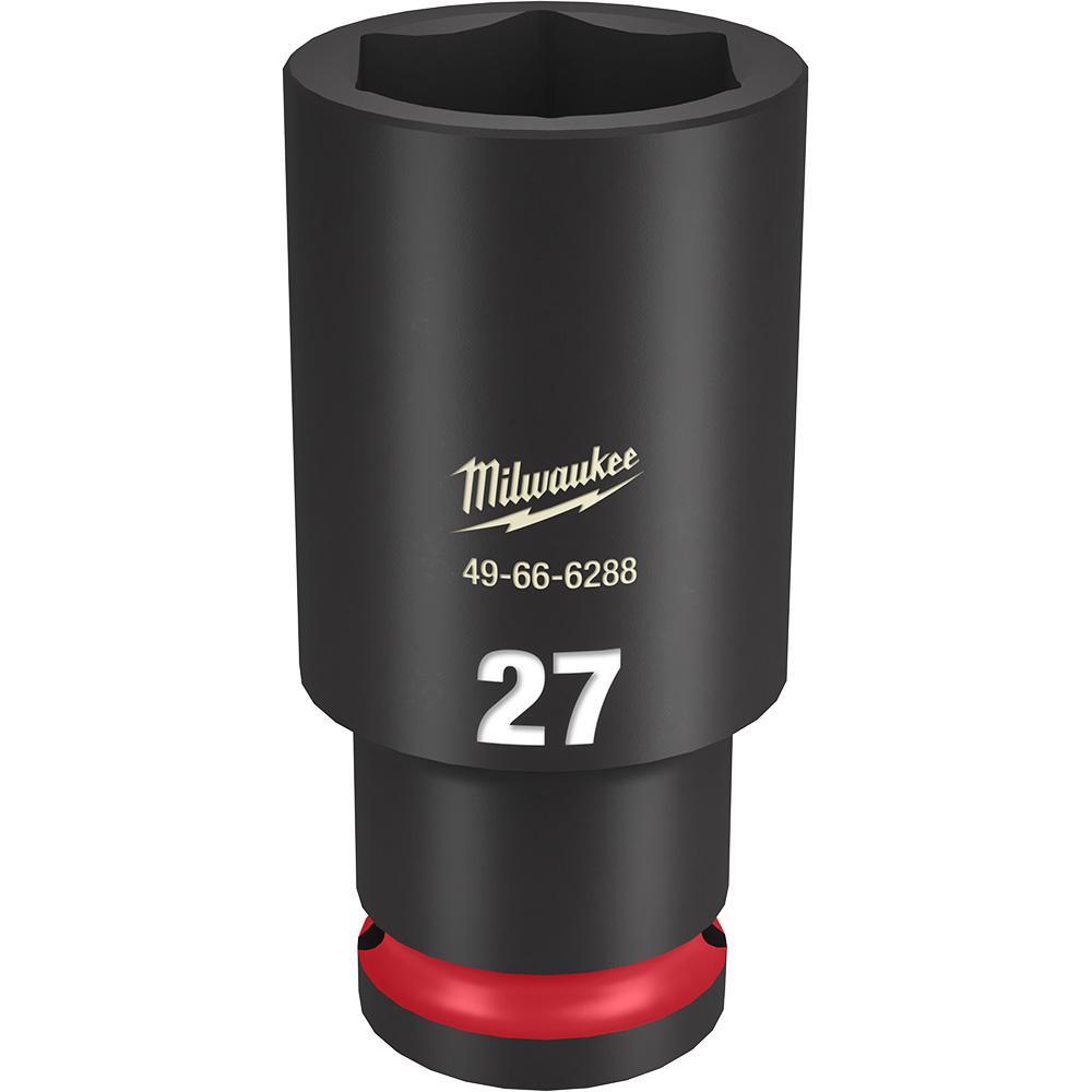 Milwaukee® SHOCKWAVE™ Impact Duty™ 49-66-6288 Socket, 1/2 in Hex Drive, 27 mm Deep Socket, 6 Points