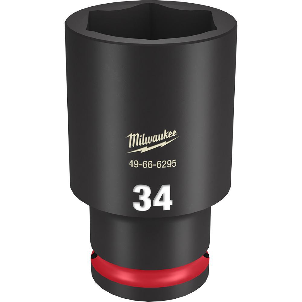 Milwaukee® SHOCKWAVE™ Impact Duty™ 49-66-6295 Socket, 1/2 in Hex Drive, 34 mm Deep Socket, 6 Points