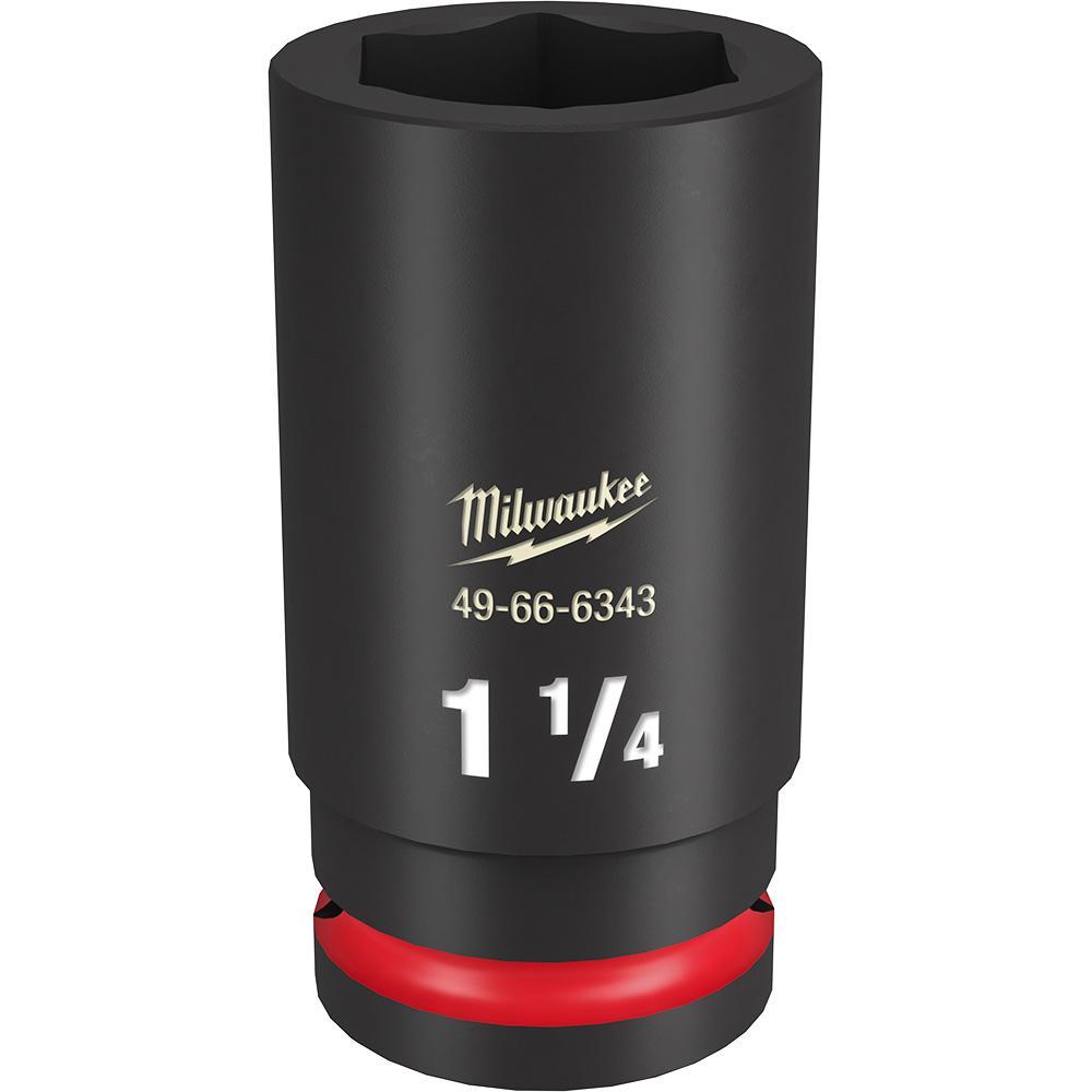 Milwaukee® SHOCKWAVE™ Impact Duty™ 49-66-6343 Socket, 3/4 in Hex Drive, 1-1/4 in Deep Socket, 6 Points