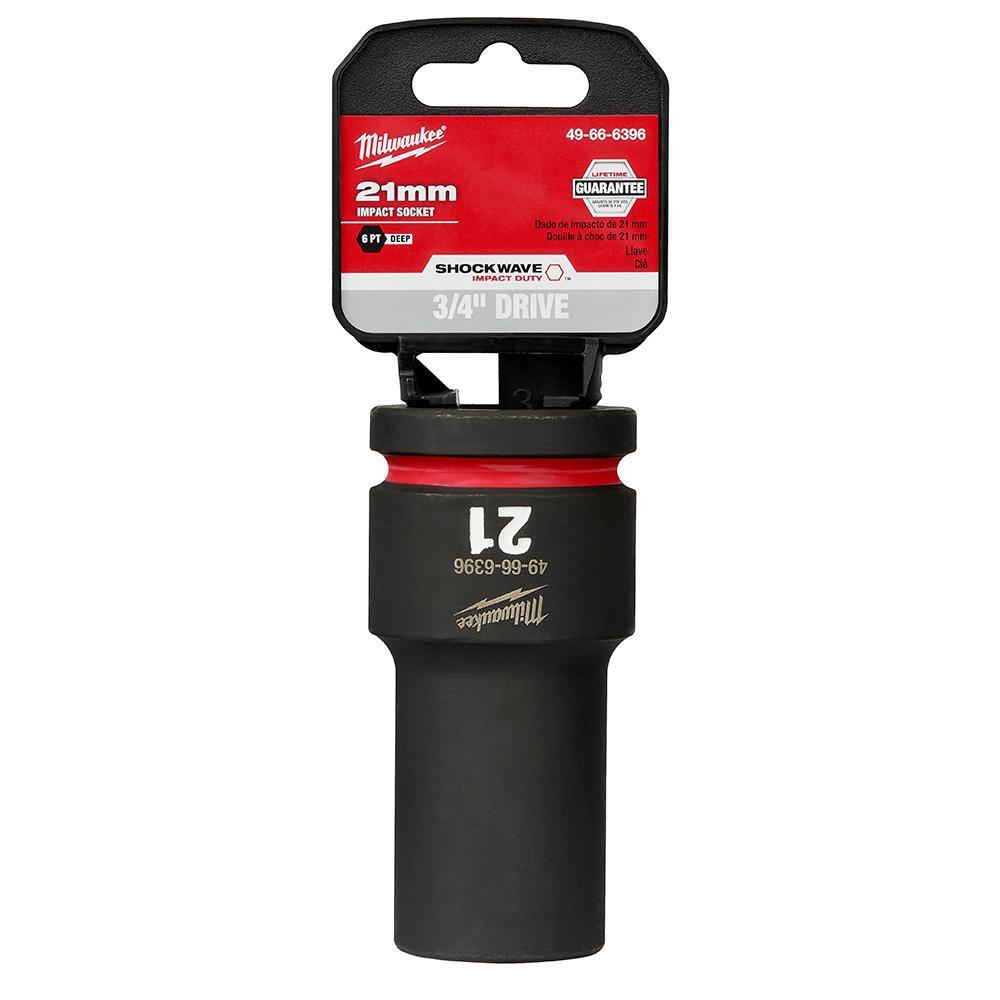 Milwaukee® SHOCKWAVE™ Impact Duty™ 49-66-6396 Socket, 3/4 in Hex Drive, 21 mm Deep Socket, 6 Points