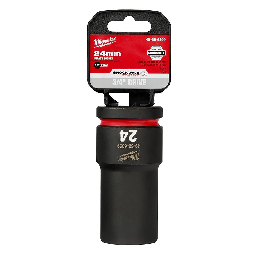 Milwaukee® SHOCKWAVE™ Impact Duty™ 49-66-6399 Socket, 3/4 in Hex Drive, 24 mm Deep Socket, 6 Points