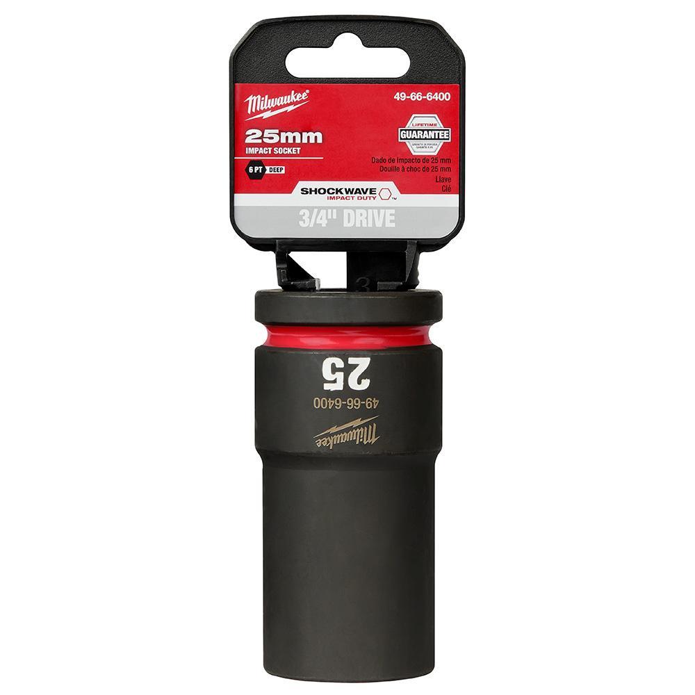 Milwaukee® SHOCKWAVE™ Impact Duty™ 49-66-6400 Socket, 3/4 in Hex Drive, 25 mm Deep Socket, 6 Points
