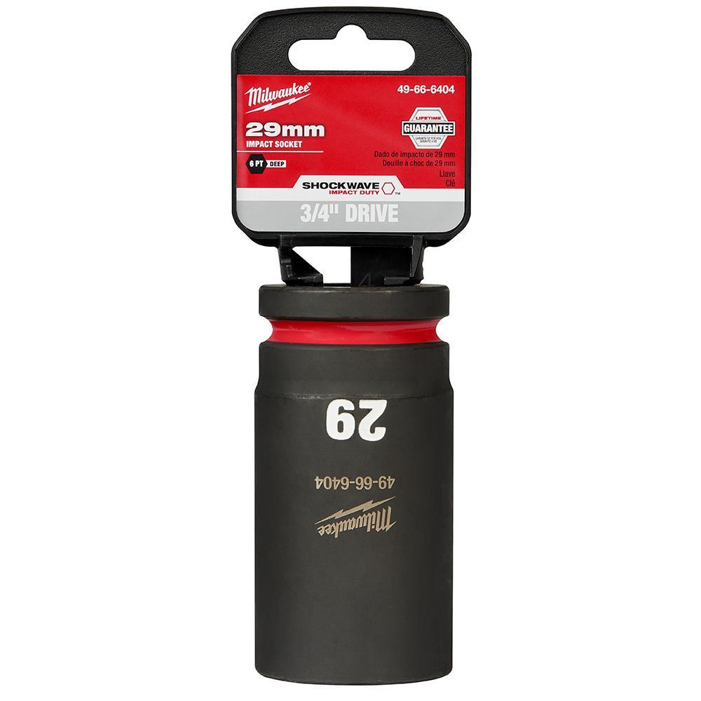 Milwaukee® SHOCKWAVE™ Impact Duty™ 49-66-6404 Socket, 3/4 in Hex Drive, 29 mm Deep Socket, 6 Points