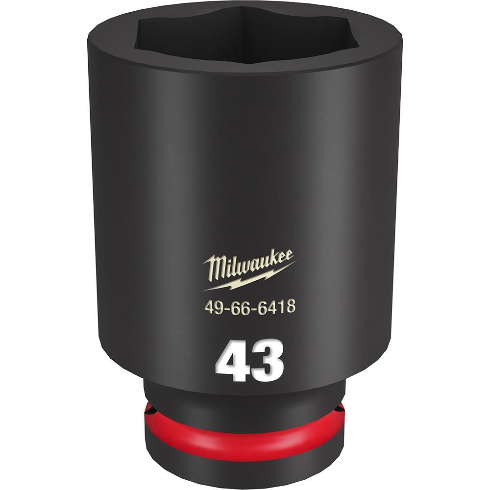 Milwaukee® SHOCKWAVE™ Impact Duty™ 49-66-6418 Socket, 3/4 in Hex Drive, 43 mm Deep Socket, 6 Points