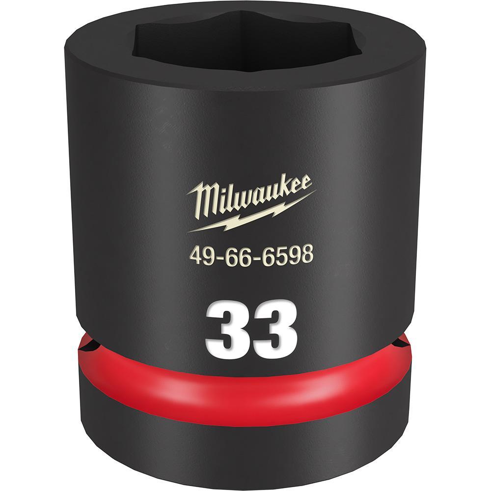 Milwaukee® SHOCKWAVE™ Impact Duty™ 49-66-6598 Socket, 1 in Hex Drive, 33 mm Standard Socket, 6 Points
