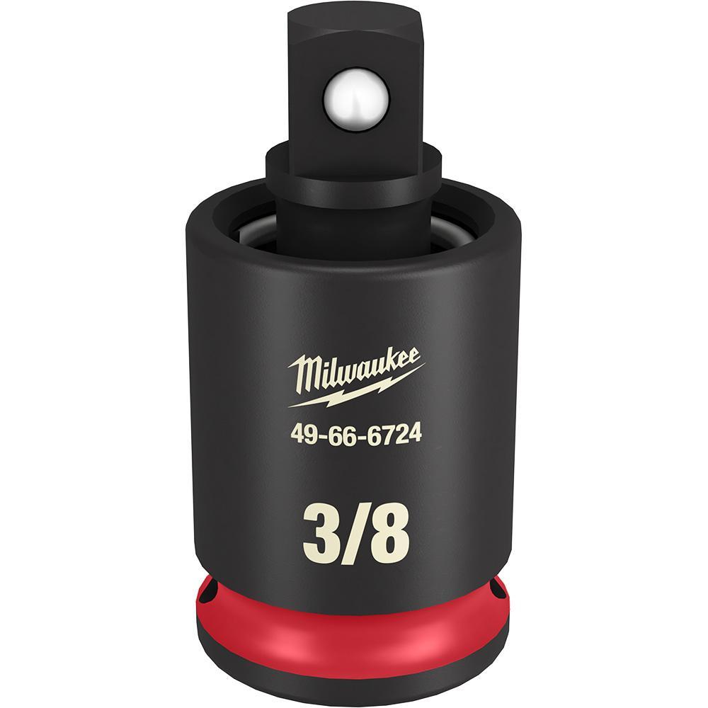 Milwaukee® SHOCKWAVE™ Impact Duty™ 49-66-6724 Dual Hole Socket Universal Joint, 3/8 in Male Drive, 3/8 in Female Drive, ASME Specified, Chromium Molybdenum Steel