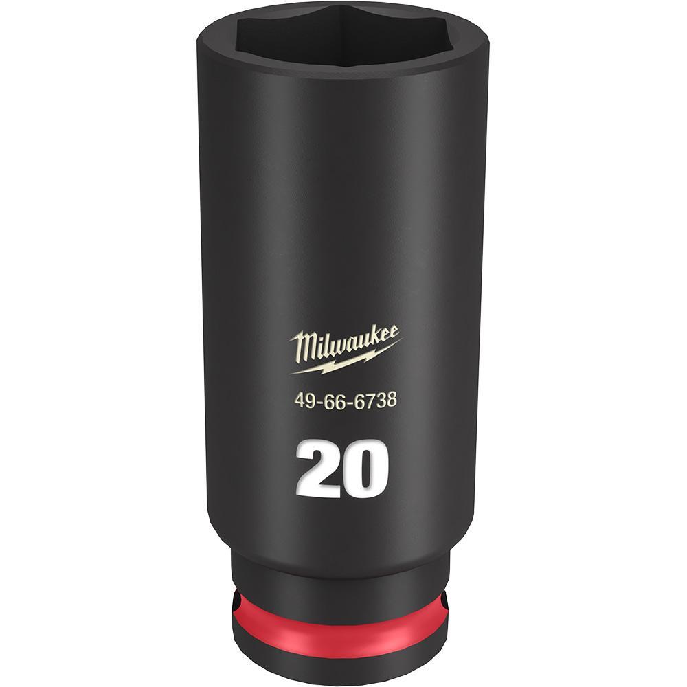 Milwaukee® SHOCKWAVE™ Impact Duty™ 49-66-6738 Socket, 3/8 in Hex Drive, 20 mm Deep Socket, 6 Points