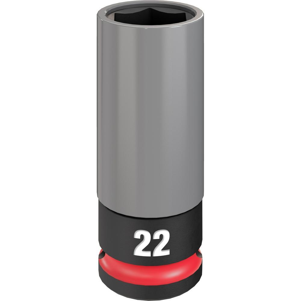 Milwaukee® 49-66-7807 49-66 Metric Lug Nut Wheel Socket, 22 mm OAL