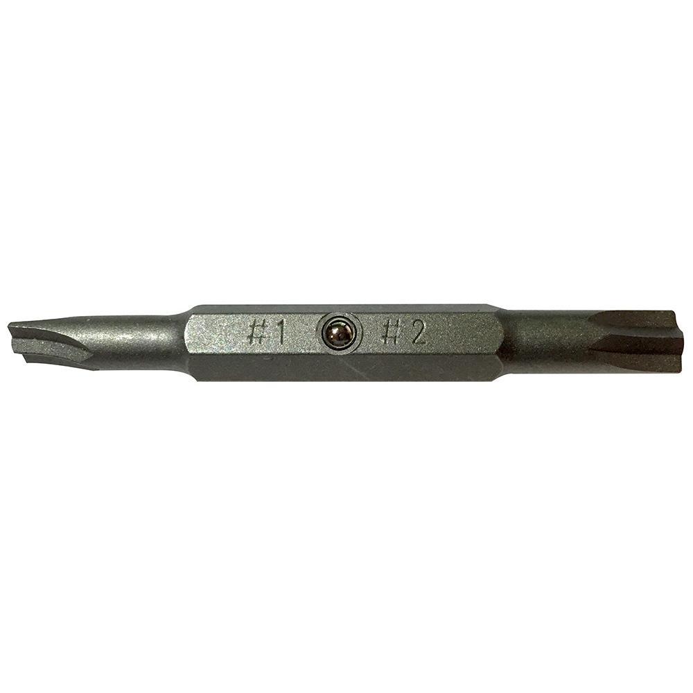 Milwaukee® 50-32-0215 Replacement Double End Bit, #1 x #2 Combination Point, 2.95 in OAL, Gray, Steel