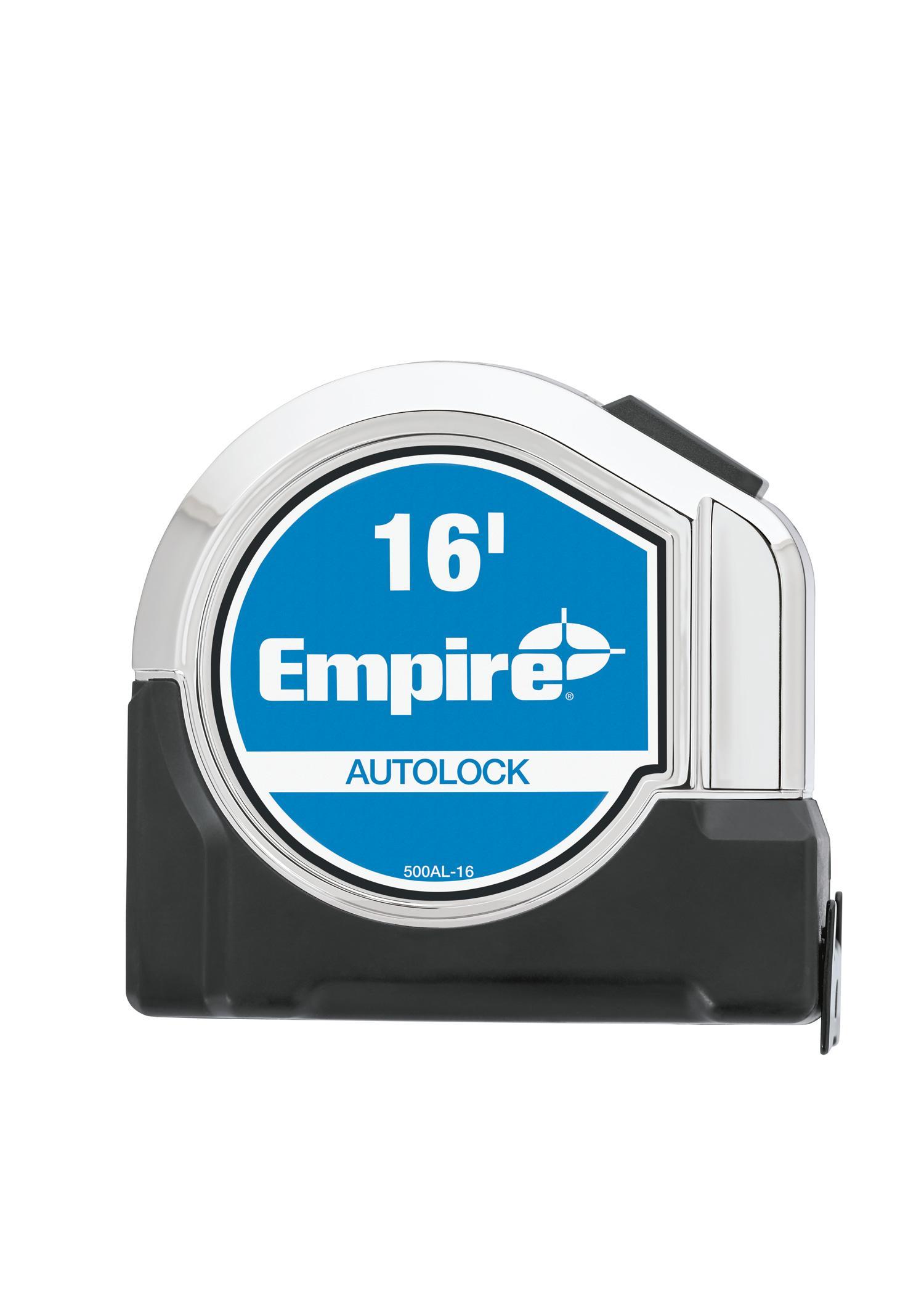 Milwaukee® Empire® True Blue® 500AL-16 Autolock Measuring Tape, 16 ft L x 1.4 in W Blade, Steel Blade, 1/16 in Graduation
