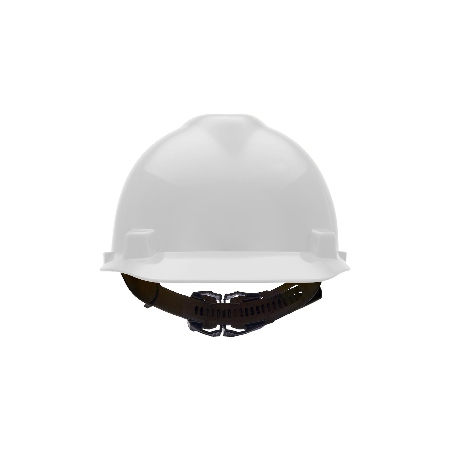 MSA V-Gard® 10057441 Front Brim Hard Hat, 6-1/2 Fits Mini Hat, 8 Fits Max Hat, Polyethylene, 1-Touch® Adjustment Suspension, ANSI Electrical Class Rating: Class E, ANSI Impact Rating: Type I