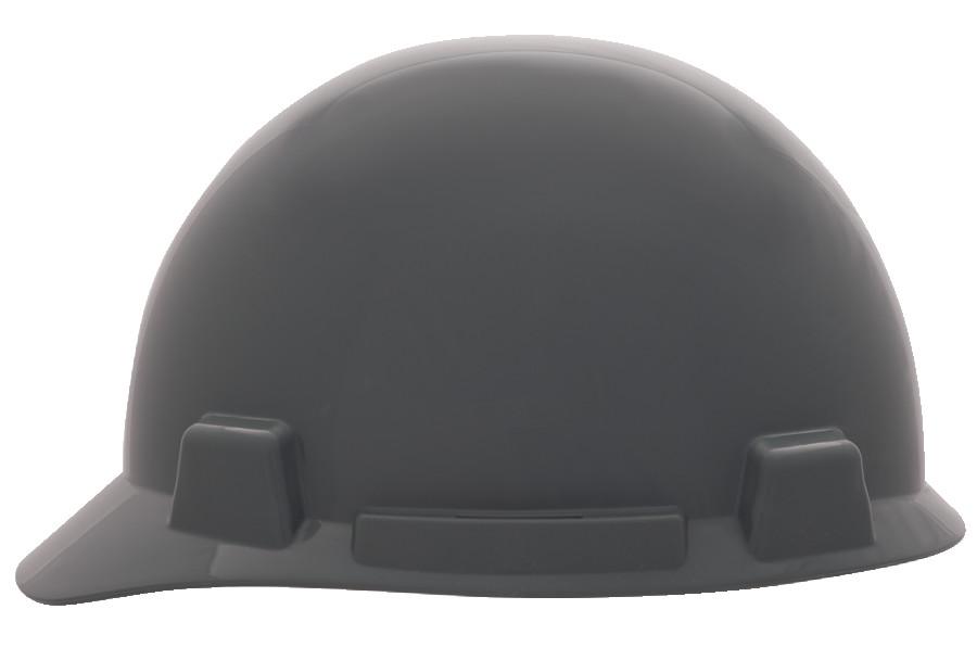 MSA SmoothDome™ 10084084 Cap Style Hard Hat, 6-1/2 Fits Mini Hat, 8 Fits Max Hat, Polyethylene, 6-Point Fas-Trac® III Suspension, ANSI Electrical Class Rating: Class E, ANSI Impact Rating: Type I, Ratchet Adjustment