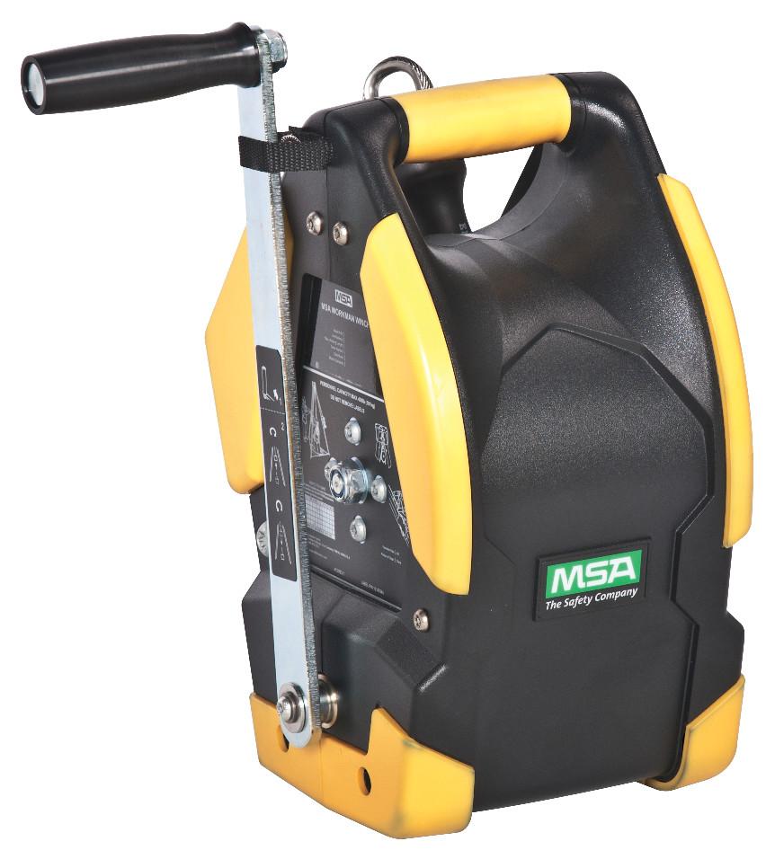 MSA Workman® 10147301 Confined Space Winch, 20 m L Cable, 304 Stainless Steel Cable Sheath, 620 lb Load