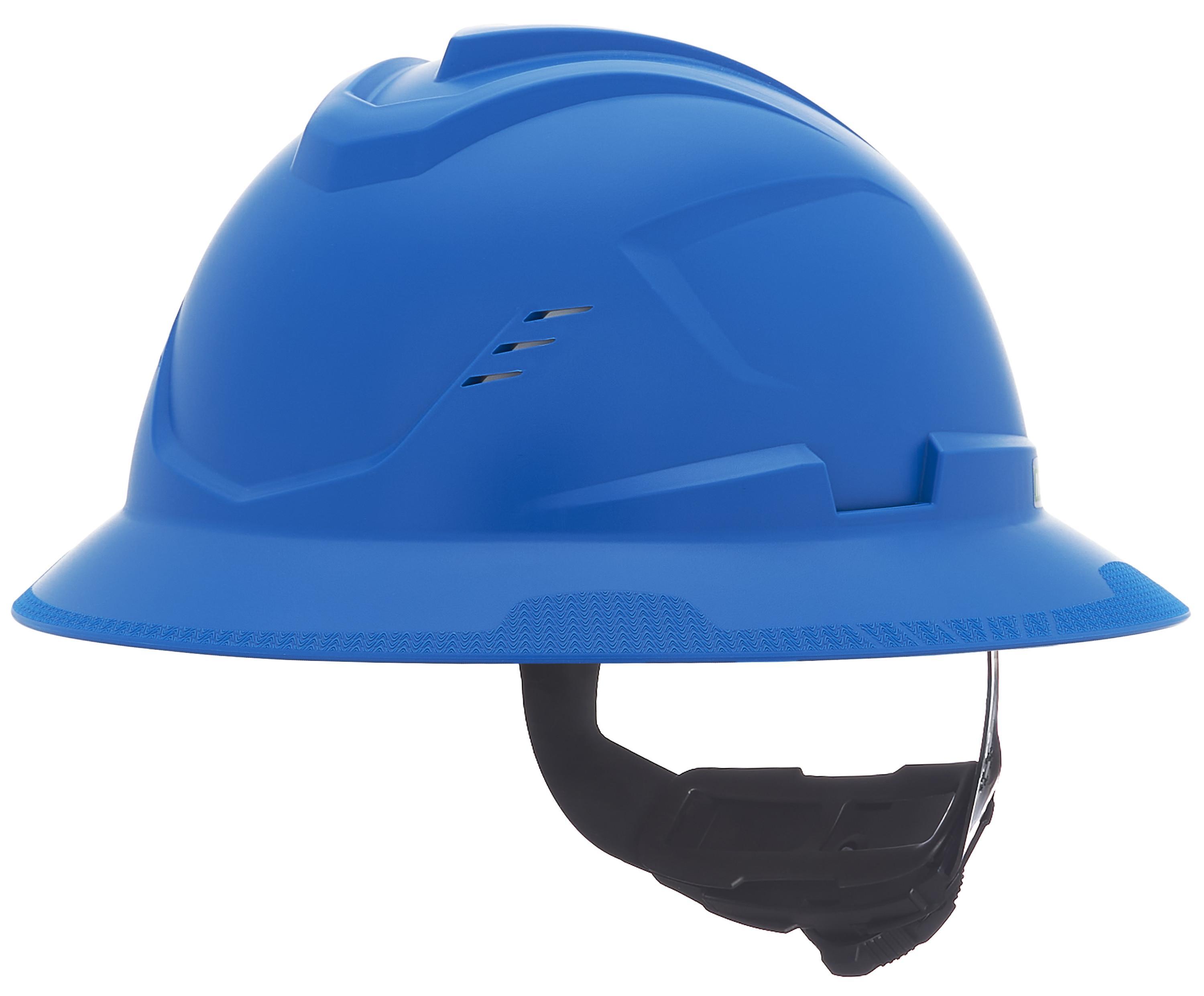 MSA 10215830 V-Gard Head Protection Hat, 6-1/2 Fits Mini Hat, 8 Fits Max Hat, HDPE, 4-Point Fas-Trac® III Suspension, ANSI Electrical Class Rating: Class C, ANSI Impact Rating: ANSI Z89.1-2014 Type 1, Ratchet Adjustment