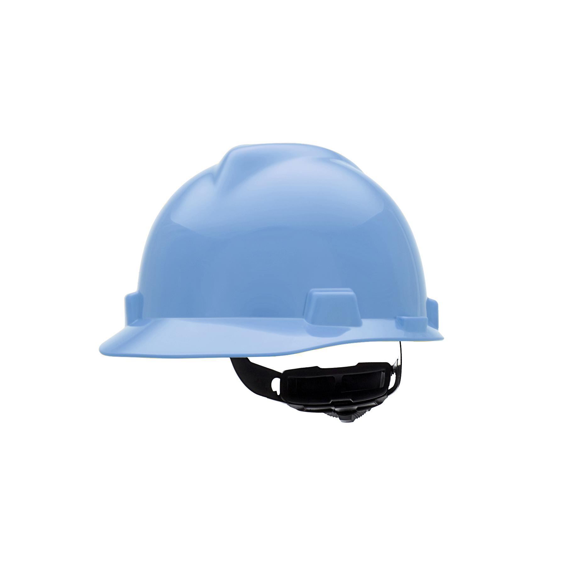 MSA V-Gard® 495853 Front Brim Hard Hat, 6-1/2 Fits Mini Hat, 8 Fits Max Hat, Polyethylene, Fas-Trac® III Suspension, ANSI Electrical Class Rating: Class E, ANSI Impact Rating: Type I, Ratchet Adjustment