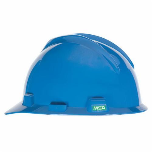 MSA V-Gard® 466355 Front Brim Hard Hat, 6 Fits Mini Hat, 7-1/8 Fits Max Hat, Polyethylene, 4-Point Staz-On® Suspension, ANSI Electrical Class Rating: Class E, ANSI Impact Rating: Type I, Pin Lock Adjustment