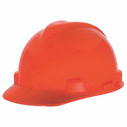 MSA V-Gard® 489368 Front Brim Hard Hat, 6 Fits Mini Hat, 7-1/8 Fits Max Hat, Polyethylene, Fas-Trac® Suspension, ANSI Electrical Class Rating: Class E, ANSI Impact Rating: Type I, Ratchet Adjustment