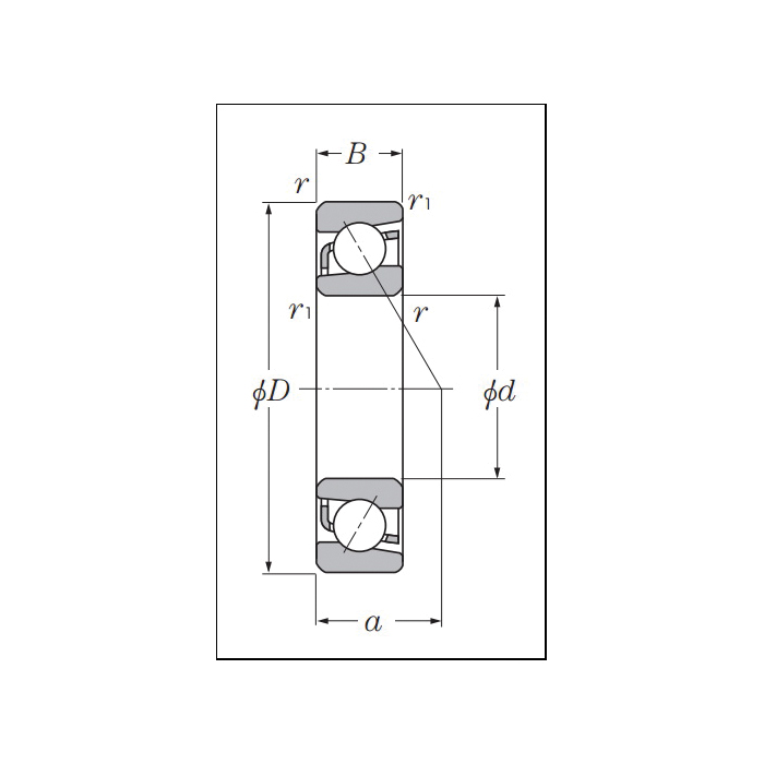 NTN SF06A24 Round Bore Special Small Angular Contact Ball Bearing, 28 mm Dia Bore, 72 mm OD, 1 Row, 18 mm W, 30 deg, 20700 N Load