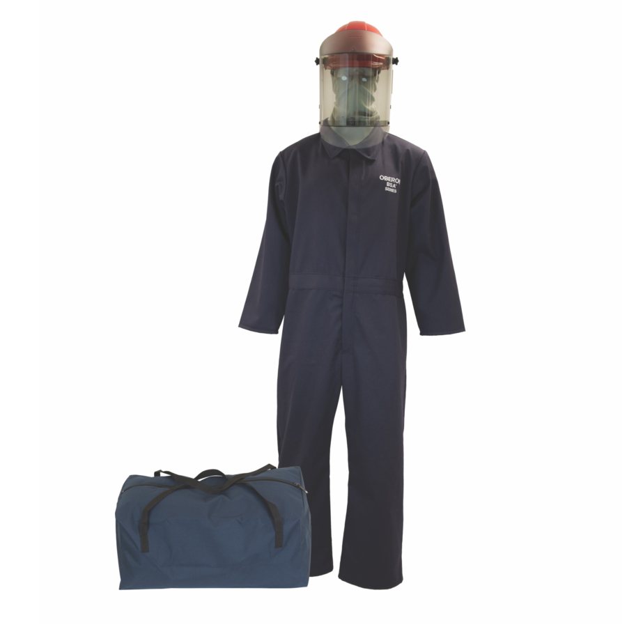 Oberon® HRC2-CCE-NB-2XL Arc Flash Contractor Kit, 5 Pieces, Cotton, Hazard Risk Category (HRC): 2, Hood/Face Shield Max Arc Flash Protection: 8/8.3 cal/sq-cm, Garment Max Arc Flash Protection: 8/8.3 cal/sq-cm, Coverall Garment, 2XL