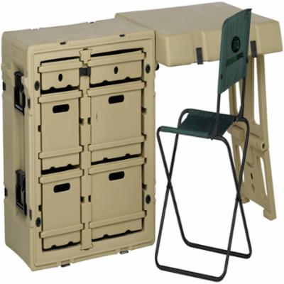 Pelican™ Mobile Office™ 472-FLD2-DESK-TA-250 Field Desk Without Wheels, 30.7 in L x 21 in W x 28-1/2 in H, Polyethylene, Tan