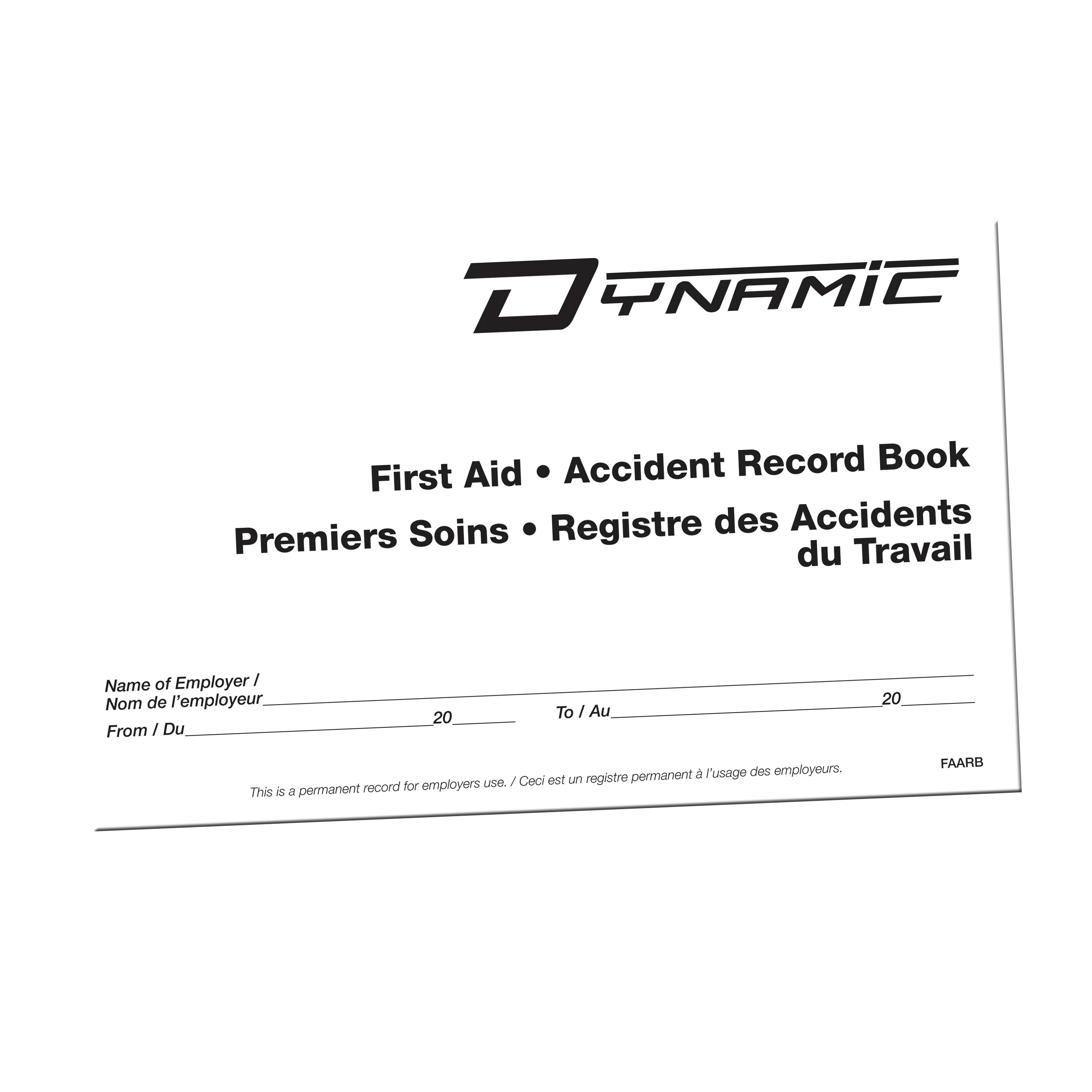 Dynamic™ FAARB First Aid Small Accident Record Book, Bilingual, 8 Pages