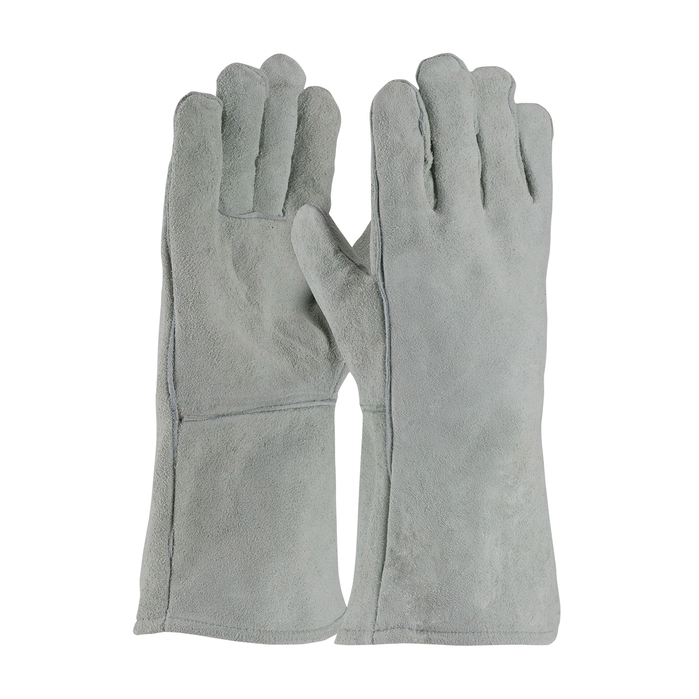 PIP® GP73888 Shoulder Grade Welding Gloves, L, Split Cowhide Leather, Gray, Cotton Lining, Full Leather Gauntlet Cuff, 13-1/2 in L, 1.2 mm THK Glove Material