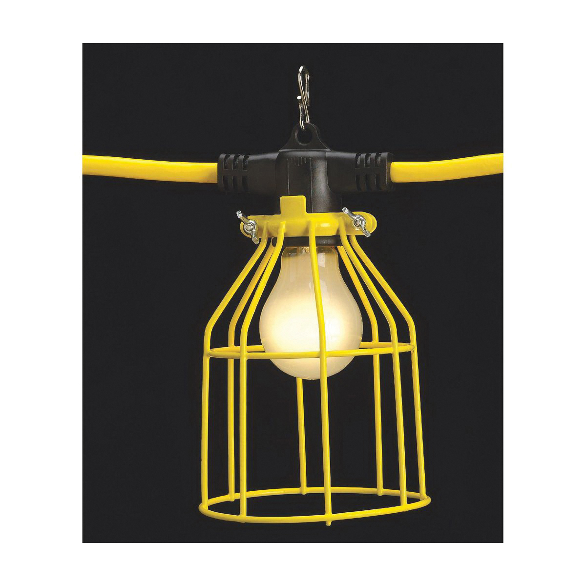 PRIME® LSUGM1830 Temporary Twist-to-Lock U-Ground Light String, Type A Lamp, 1500 W Fixture, 125 V, 5 Lamps