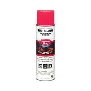 Rust-Oleum® 1861838 M1800 Precision Line Water Based Inverted Marking Paint, 17 oz Container, Liquid Form, Fluorescent Pink, 600 to 700 linear ft/gal with 1 in W Stripe Coverage