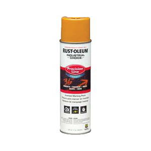 Rust-Oleum® 203033 M1800 Precision Line Water Based Inverted Marking Paint, 17 oz Container, Liquid Form, Caution Yellow, 600 to 700 linear ft/gal with 1 in W Stripe Coverage