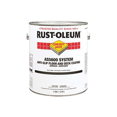 Rust-Oleum® 261175 AS5600 System Anti-Slip Single Component Water Based Floor and Deck Coating, 1 gal Container, Liquid Form, Safety Yellow, 60 to 70 sq-ft/gal Coverage