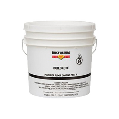 Rust-Oleum® 283193 BuildKote Part A Polyurea Floor Coating, 1 gal Container, Liquid Form, Clear Glass, 80 to 200 sq-ft/gal Coverage