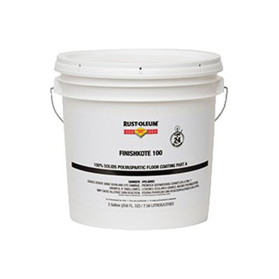Rust-Oleum® 283965 FinishKote 100 100% Solid Polyaspartic Floor Coating, 1 qt Container, Liquid Form, Super Light Gray Universal Tint, 250 to 350 sq-ft/gal Coverage