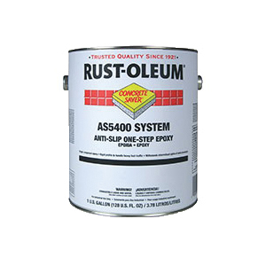 Rust-Oleum® AS5444402 AS5400 System Anti-Slip Single Component One Step Epoxy Floor Coating, 1 gal Container, Liquid Form, Safety Yellow, 40 to 50 sq-ft/gal Coverage