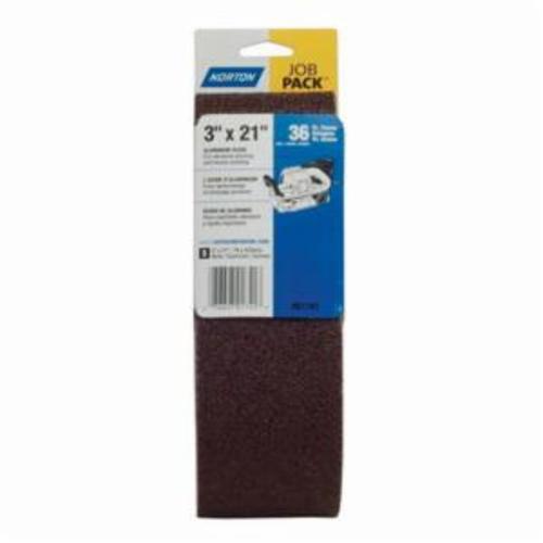Norton® Metalite® 07660701741 R255 Portable Coated Abrasive Belt, 3 in W x 21 in L, 36 Grit, Extra Coarse Grade, Aluminum Oxide Abrasive, Cotton Backing