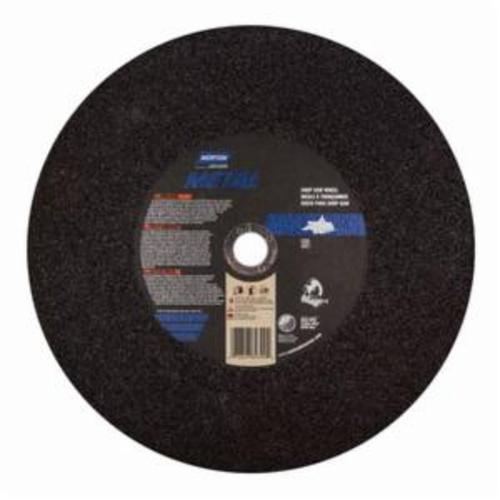 Norton® Metal® 07660789399 Type 01 All Purpose Reinforced Straight Cut-Off Wheel, 14 in Dia x 7/64 in THK, 1 in Center Hole, 36 Grit, Aluminum Oxide Abrasive