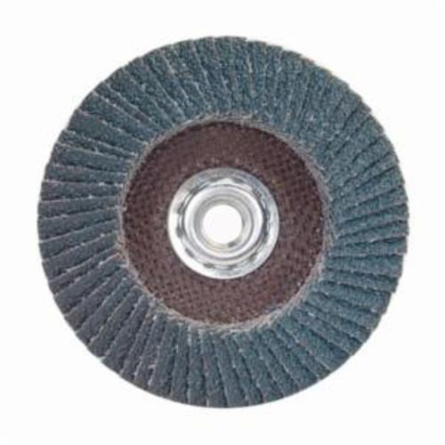 Norton® Charger™ 63642503518 R822 Arbor Thread Quick-Change Standard Density Coated Abrasive Flap Disc, 7 in Dia, P36 Grit, Extra Coarse Grade, Zirconia Alumina Abrasive, Type 27 Flat Disc