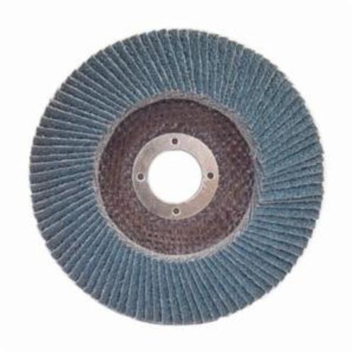 Norton® Charger™ 63642503533 R822 Center Mount Jumbo High Density Coated Abrasive Flap Disc, 4-1/2 in Dia, 7/8 in Center Hole, P80 Grit, Coarse Grade, Zirconia Alumina Abrasive, Type 27 Flat Disc