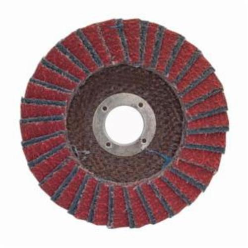 Norton® Red Heat® 63642504335 R961 Center Mount Coated Abrasive Flap Disc, 7 in Dia, 7/8 in Center Hole, P40 Grit, Extra Coarse Grade, Ceramic Alumina/Zirconia Alumina Abrasive, Type 29 Conical Disc
