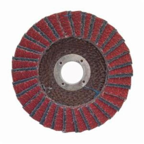 Norton® Red Heat® 63642504336 R961 Center Mount Coated Abrasive Flap Disc, 7 in Dia, 7/8 in Center Hole, P60 Grit, Coarse Grade, Ceramic Alumina/Zirconia Alumina Abrasive, Type 29 Conical Disc